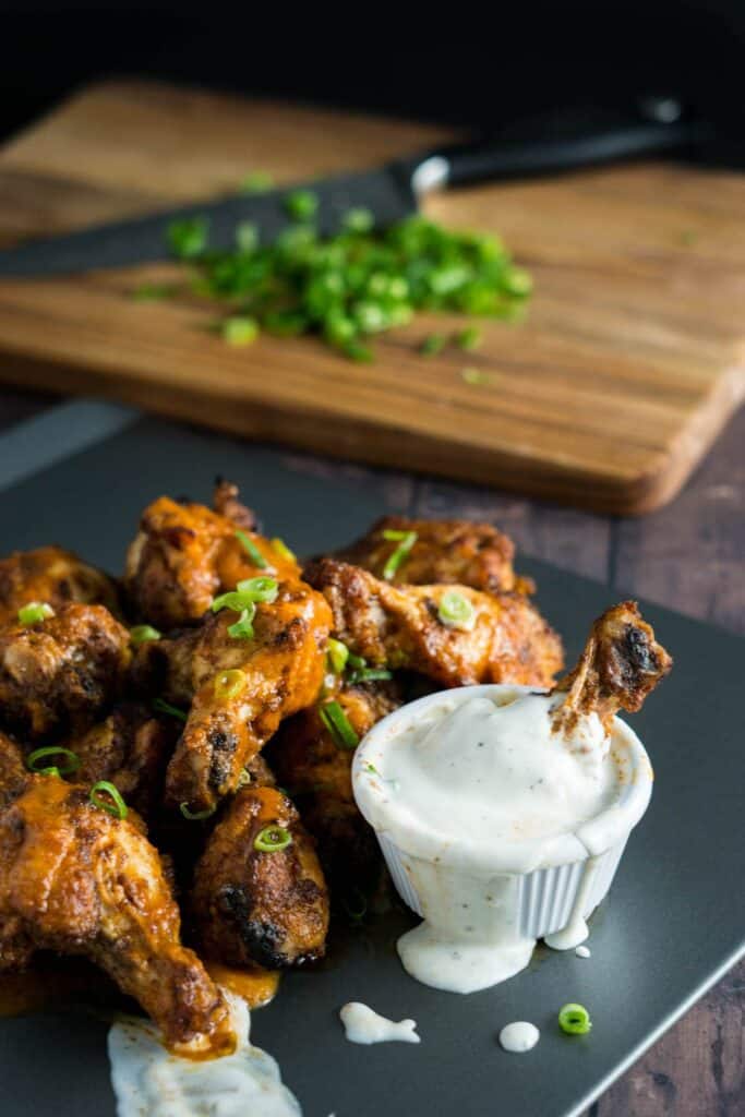 dry rubbed chicken wings with ranch