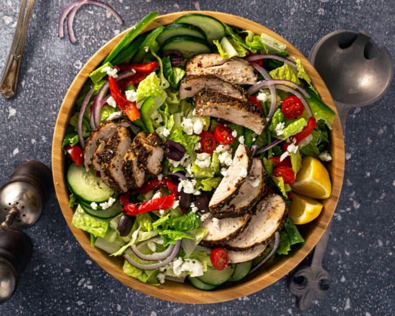Greek Salad with Za’atar Chicken