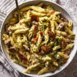 bowl of cajun sausage pasta