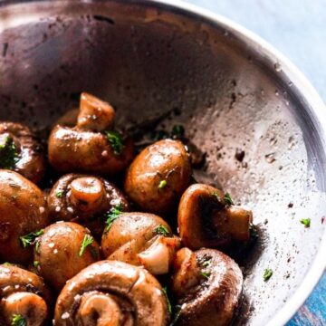 Sautéed mushrooms in a bowl.
