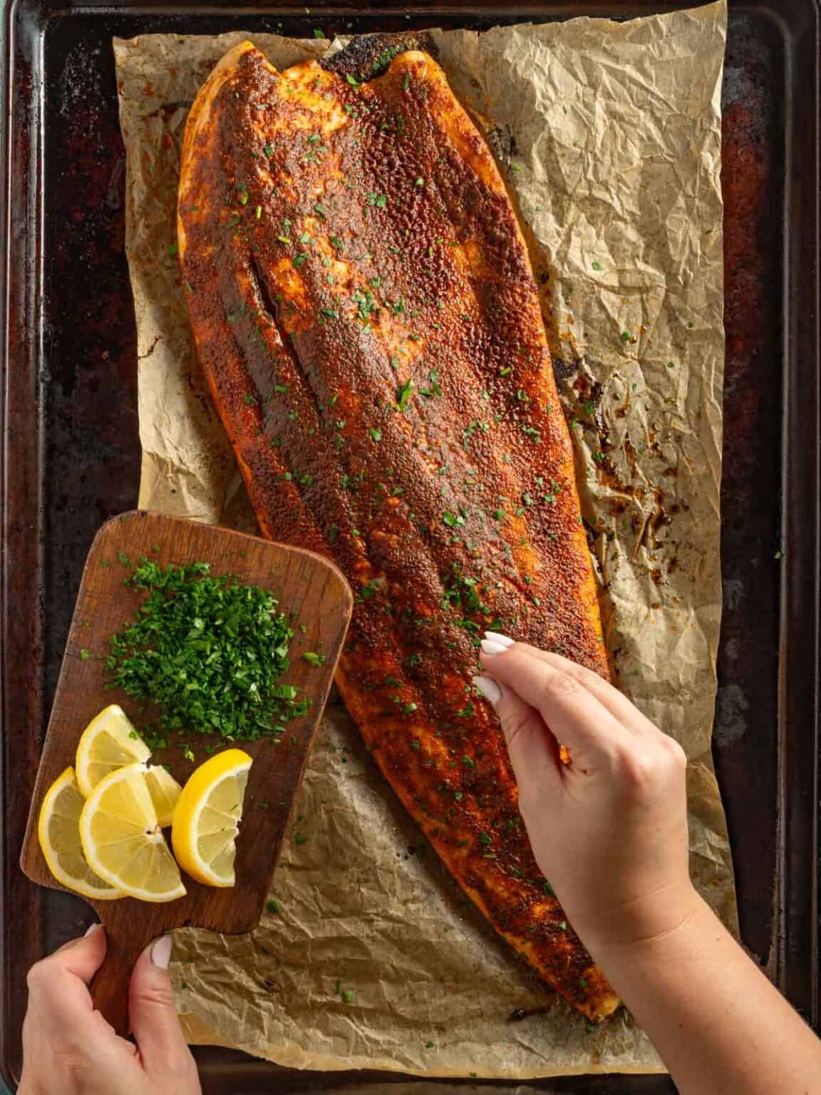 Easy Oven Baked Blackened Salmon - Lauren from Scratch