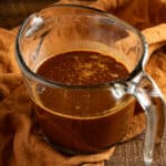 Microwave roux in a measuring cup.
