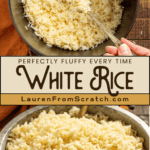 Scooping a forkful of rice.