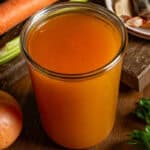 Seafood stock in a jar.